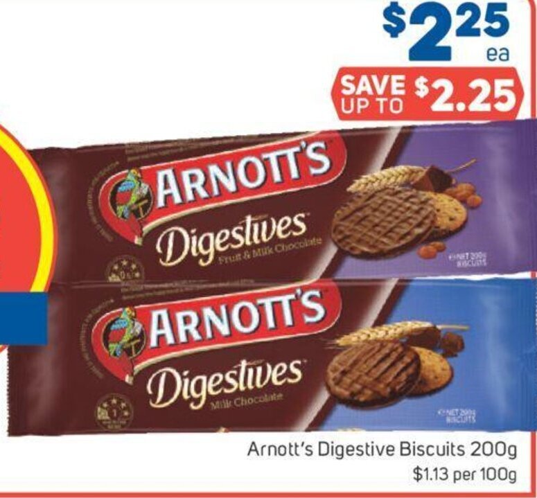 Arnott's Digestive Biscuits 200g offer at Foodland