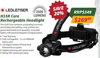 H15R Core Rechargeable Headlight