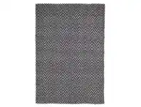 Villa Herringbone Hand Loomed Cotton Rug in Black - 270x180cm