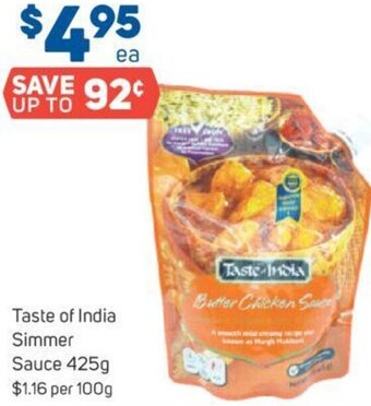 Foodland Taste of India Simmer Sauce 425g offer
