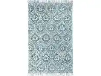 LivingStyles Totemic Passel Tribal Cotton Rug, 180x270cm, Turquoise offer