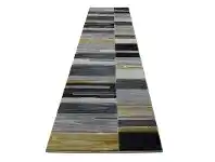 LivingStyles Sunbury Ryder Modern Runner Rug, 80x300cm, Gold / Grey offer