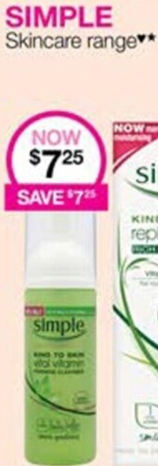 Priceline Simple Skincare Range offer