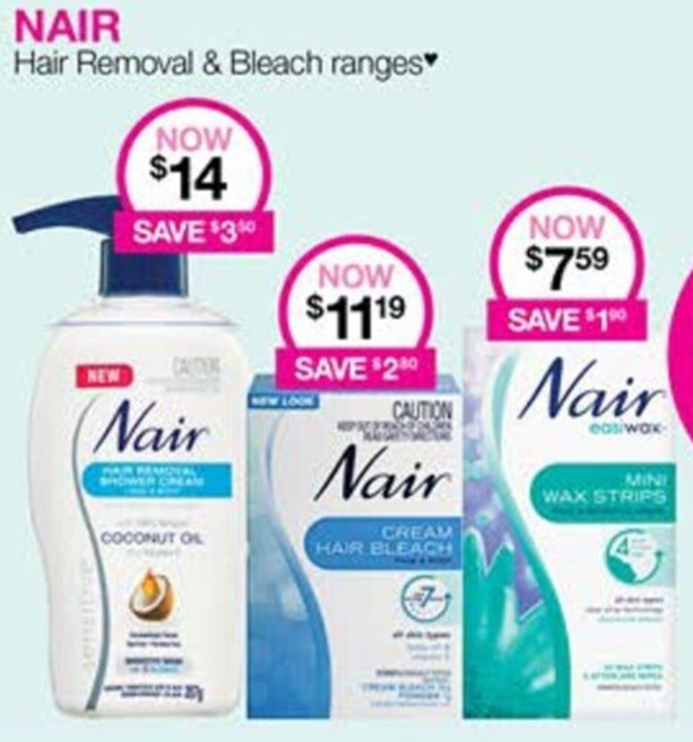 Nair Hair Removal & Bleach Ranges offer at Priceline