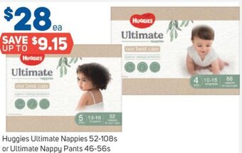 Foodland Huggies Ultimate Nappies 52-108s or Ultimate Nappy Pants 46-56s offer