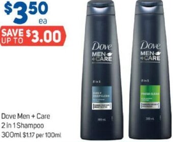 Foodland Dove Men+Care 2 in 1 Shampoo 300ml offer