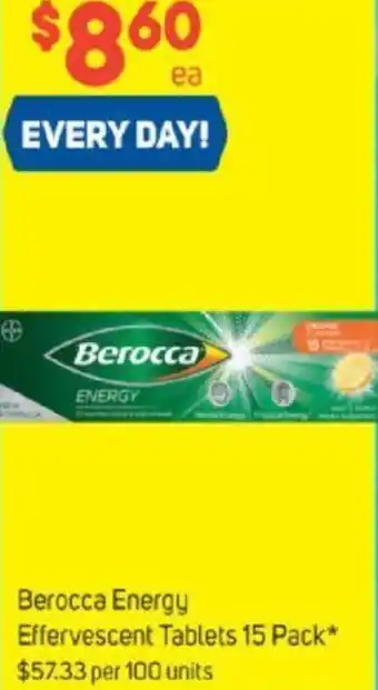 Foodland Berocca Energy Effervescent Tablets 15 Pack offer