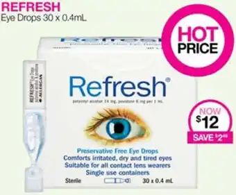 Priceline Refresh Eye Drops 30 x 0.4ml offer
