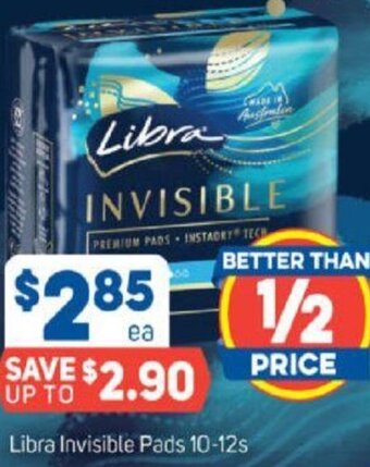 Foodland Libra Invisible Pads 10-12s offer