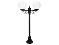 LivingStyles Italian Made Siena 110cm Aluminium IP43 Exterior Tw- 25cm Heads Fancy Post Light - Black offer
