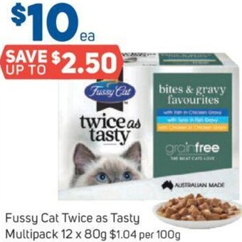 Foodland Fussy Cat Twice as Tasty Multipack 12 x 80g offer