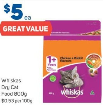 Foodland Whiskas Dry Cat Food 800g offer