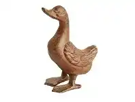 LivingStyles Cast Iron Head Up Duck Figurine Garden Decor, Antique Rust offer
