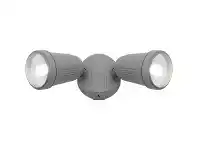 LivingStyles Otto IP54 LED Floodlight, 2 Light, Silver offer
