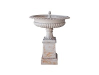 LivingStyles Toulouse Self Contained Cast Iron Garden Fountain, Antique White offer