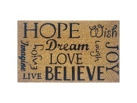 LivingStyles Hope, Love, Dream, Believe Coir Doormat, 75x45cm offer