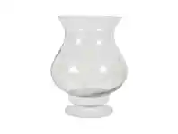 LivingStyles Umair Glass Hurricane with Wood Base, Large offer