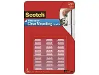 Officeworks Scotch Removable Mounting Squares 25.4 x 25.4mm Clear 16 Pack offer