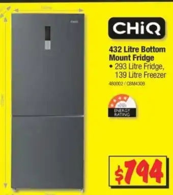 JB Hi-Fi ChiQ - 432 Litre Bottom Mount Fridge - 480002 offer