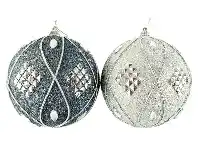 The Party People Shop Christmas Baubles - Blue/Silver Jewel, Assorted offer
