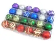 The Party People Shop Christmas Baubles - Handpainted 7 cm, 6 pk Assorted offer