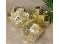 The Party People Shop Christmas Bauble - Shatterproof, Geometric Champagne offer