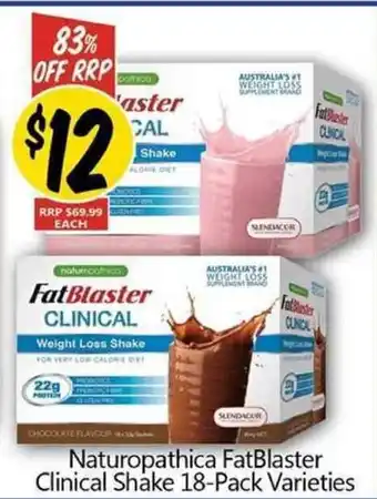 Naturopathica FatBlaster CLinical Shake 18-Pack Varieties