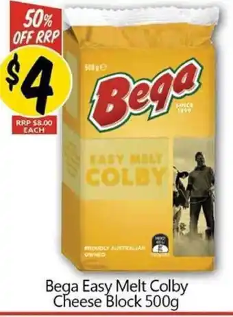 Bega Easy Melt Colby Cheese Block 500g