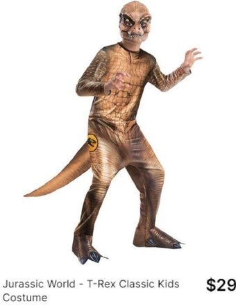 Target Jurassic World - T-Rex Classic Kids Costume offer