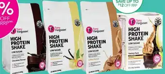 Terry White Tony Ferguson High Protein Shake Chocolate, Vanilla, Or Coffee 840g Or High Protein Shake Variety 10 Pack offer