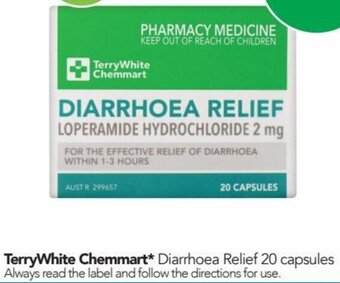 TerryWhite Chemmart Diarrhoea Relief 20 Capsules