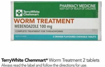 Terry White TerryWhite Chemmart Worm Treatment 2 Tablets offer