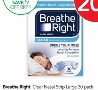Terry White Breathe Right Clear Nasal Strip Large 30 Pack offer