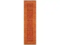LivingStyles Magnolia Edith Cotton Chenille Runner Rug, 80x500cm, Paprika offer
