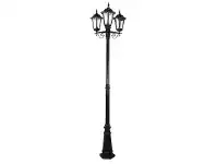 LivingStyles Italian Made Chester 247cm Aluminium IP43 Exterior Triple Head Fancy Post Light - Black offer