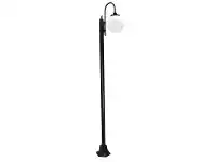LivingStyles Italian Made Lisbon 240cm Aluminium IP43 Exterior Single 25cm Head Fancy Post Light - Black offer