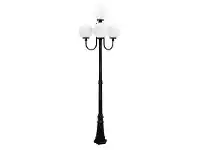 LivingStyles Italian Made Lisbon 254cm Aluminium IP43 Exterior Four 25cm Heads Fancy Post Light - Black offer