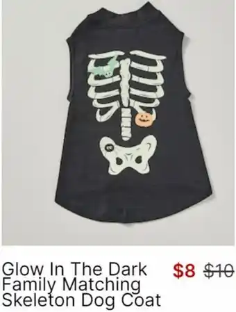 Glow In The Dark Family Matching Skeleton Dog Coat