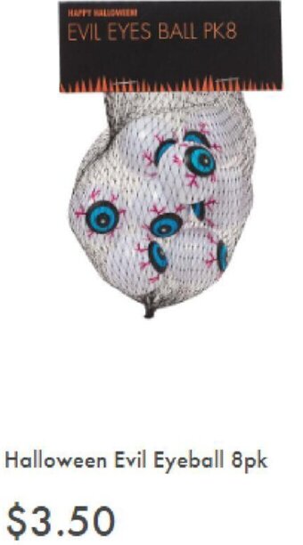 The Reject Shop Halloween Evil Eyeball 8pk offer