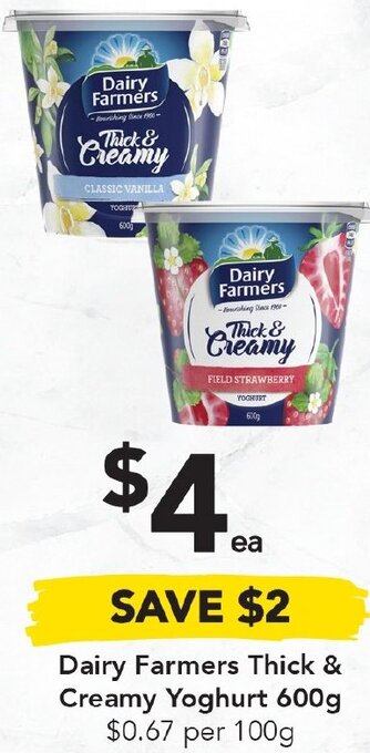 Drakes Dairy Farmers Thick & Creamy Yoghurt 600g offer