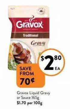 Foodworks Gravox liquid gravy or sauce offer