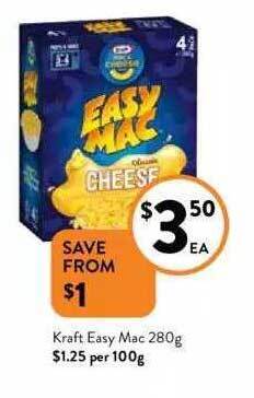 Foodworks Kraft easy mac offer