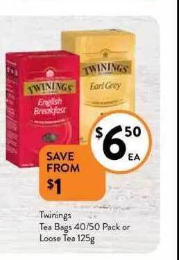Foodworks Twinings tea bags or loose tea offer
