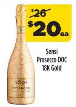 Liquorland Sensi prosecco doc 18k gold offer