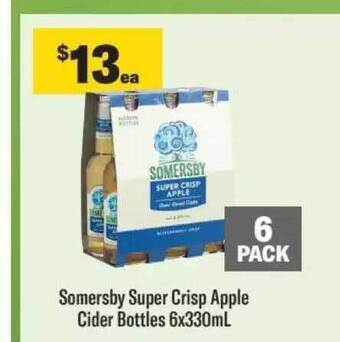 Liquorland Somersby super crisp apple cider bottles 6x330ml offer