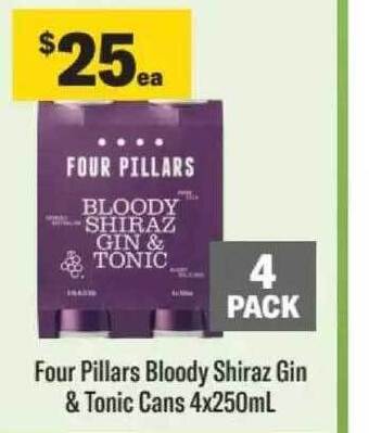 Liquorland Four pillars bloody shiraz gin & tonic offer