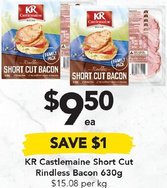Drakes KR Castlemaine Short Cut Rindless Bacon 630g offer