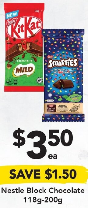Drakes Nestle Block Chocolate 118g-200g offer