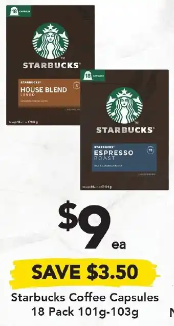 Drakes Starbucks Coffee Capsules 18 Pack 101g-103g offer