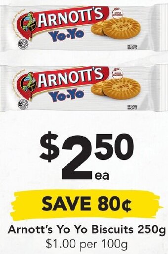 Drakes Arnott's Yo Yo Biscuits 250g offer